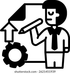Management Skills Icon Mixed Vector Illustration