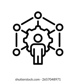 Management Skills Symbol Kontur Vektorgrafik