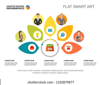 Management slide template. Business data. Graph, chart, design. Creative concept for infographic, report. Can be used for topics like marketing, financial company or organization structure