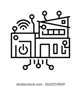 Management smart home systems line icon. Vector isolated element. Editable stroke.
