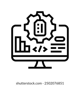 management software technical sales engineer line icon vector. management software technical sales engineer sign. isolated contour symbol black illustration