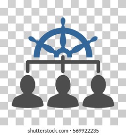 Management Steering Wheel icon. Vector illustration style is flat iconic bicolor symbol, cobalt and gray colors, transparent background. Designed for web and software interfaces.