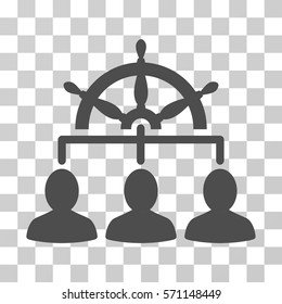 Management Steering Wheel icon. Vector illustration style is flat iconic symbol, gray color, transparent background. Designed for web and software interfaces.