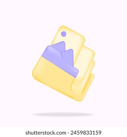 management storage folder with document files, vector 3d illustration icon