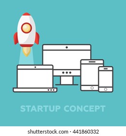 Management, strategy, digital marketing, start up vector business concept background eps10