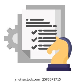 Management Strategy Icon in Flat Color Style. Simple Vector Design. Simple Vector Flat Icon