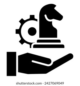 Ilustración vectorial de línea de icono de estrategia de gestión