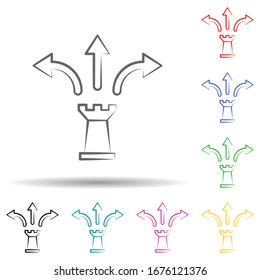 Management strategy multi color set icon. Simple thin line, outline vector of business and management icons for ui and ux, website or mobile application