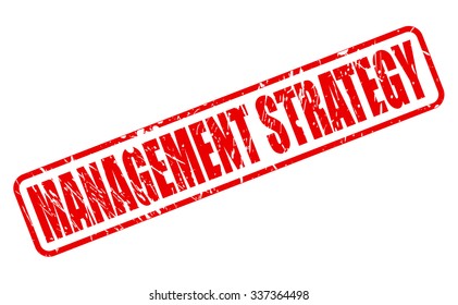 MANAGEMENT STRATEGY red stamp text on white