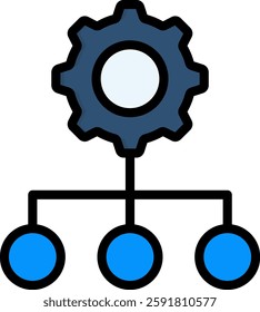 Management Structure Icon Lineal Color Vector Illustration
