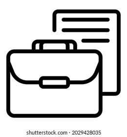 Management suitcase icon outline vector. Work job. Online office