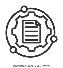 Management System Outline Icon Vector Illustration