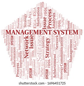 Management System typography vector word cloud.