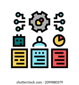 Management-Aufgaben Farbsymbol-Vektorgrafik. Verwaltungsaufgaben-Zeichen. einzelne Symbolillustration