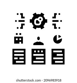 management tasks glyph icon vector. management tasks sign. isolated contour symbol black illustration