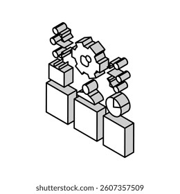 management tasks isometric icon vector. management tasks sign. isolated symbol illustration