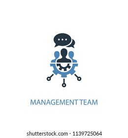 management team concept 2 colored icon. Simple blue element illustration. management team concept symbol design from management set. Can be used for web and mobile UI/UX