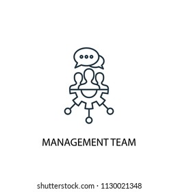management team concept line icon. Simple element illustration. management team concept outline symbol design from Management set. Can be used for web and mobile UI/UX