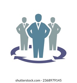 Management Team Flat Colorful Icon Isolate On White Background Vector Illustration | Seo Icons