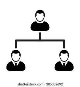 Management Team Hierarchy Icon - Vector