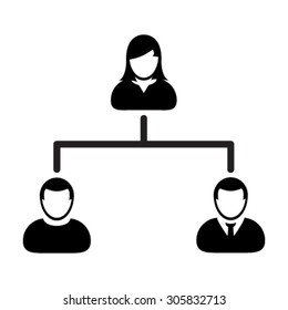 Management Team Hierarchy Icon - Vector