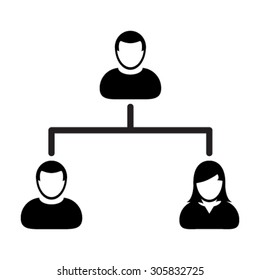 Management Team Hierarchy Icon - Vector