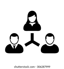 Management Team Hierarchy Icon - Vector