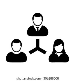 Management Team Hierarchy Icon - Vector