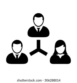 Management Team Hierarchy Icon - Vector