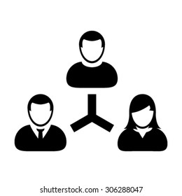 Management Team Hierarchy Icon - Vector