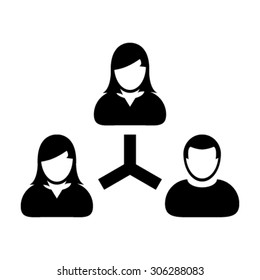 Management Team Hierarchy Icon - Vector