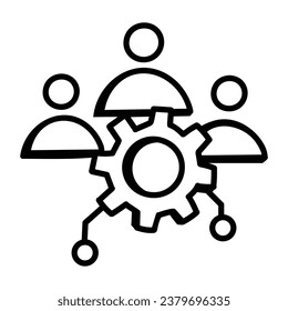 Un icono del equipo de administración en el diseño de doodle 