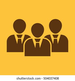 The management and teamwork icon. Team and group, teamwork, people, alliance, management symbol. UI. Web. Logo. Sign. Flat design. App. Stock vector