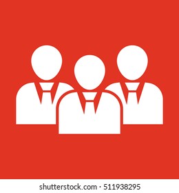 The management and teamwork icon. Team and group, teamwork, people, alliance, management symbol. UI. Web. Logo. Sign. Flat design. App. Stock vector