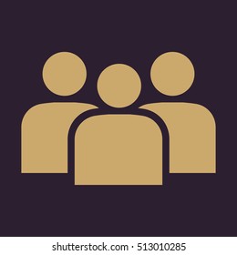 The management and teamwork icon. Team and group, teamwork, people, alliance, management symbol. UI. Web. Logo. Sign. Flat design. App. Stock vector