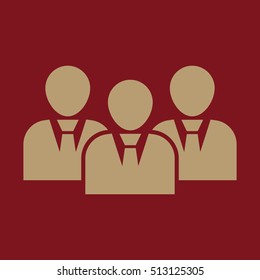 The management and teamwork icon. Team and group, teamwork, people, alliance, management symbol. UI. Web. Logo. Sign. Flat design. App. Stock vector