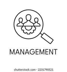 Management thin line icon on white background