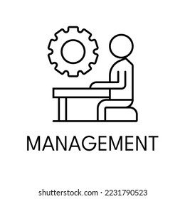 Management thin line icon on white background