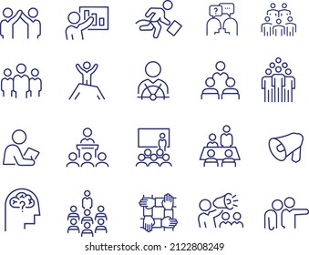 Management Thin Line Icons vector design 