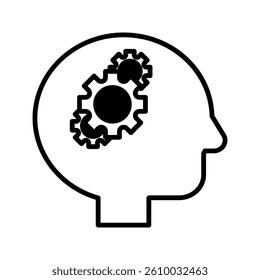 Management thinking icon with clean, strategic design. Ideal for leadership, planning, decision-making, and business development. High-quality vector, easy to edit and scale for any project.