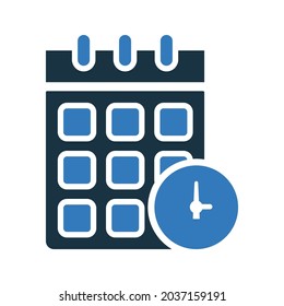 Icono de administración, hora, calendario. Diseño vectorial simple editable aislado en un fondo blanco.