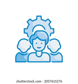 Management vector blue colour icon style illustration. EPS 10 file