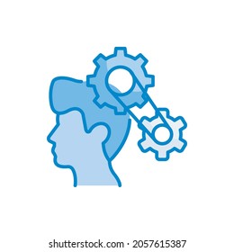 Management vector blue colour icon style illustration. EPS 10 file