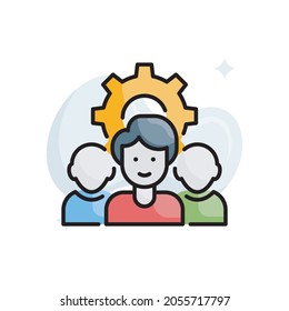 Management vector filled outline icon style illustration. EPS 10 file