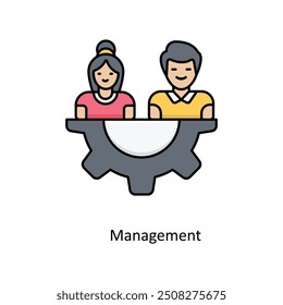 Ilustración de diseño de iconos de contorno lleno de Vector de administración. Símbolo de Diseño gráfico sobre fondo blanco EPS 10 Archivo