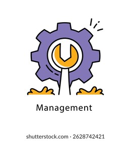 Management Vector Filled Outline Style Icon. Eps 10 file