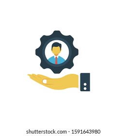 management vector flat color icon 