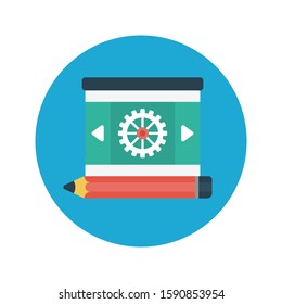 management vector flat color line icon 