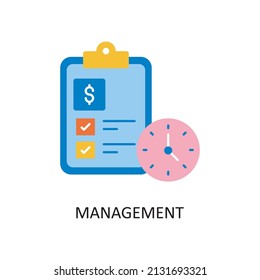 Management Vector Flat Icon Design illustration. Fintech Symbol on White background EPS 10 File