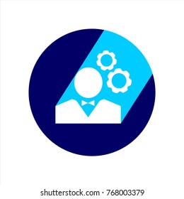 Management vector icon with long shadow.
